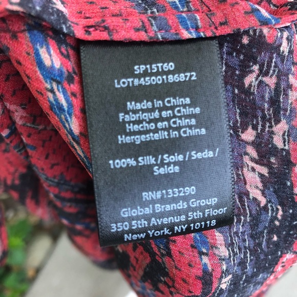 Rachel Zoe 100% silk dress abstract asymmetrical hemline v neck - Picture 6 of 6